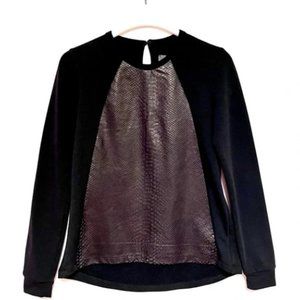 PJK Patterson J. Kincaid Maxom Italian Lambs Leather Black Top  Size M